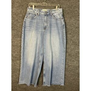 Abercrombie & Fitch Womens The Crop Wide Leg High Rise Jeans Size 29 Blue Light